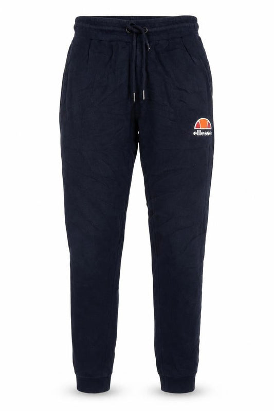 Front view of Ellesse Men Navy Blue Small Jogger Sweatpants with Logo and Pockets