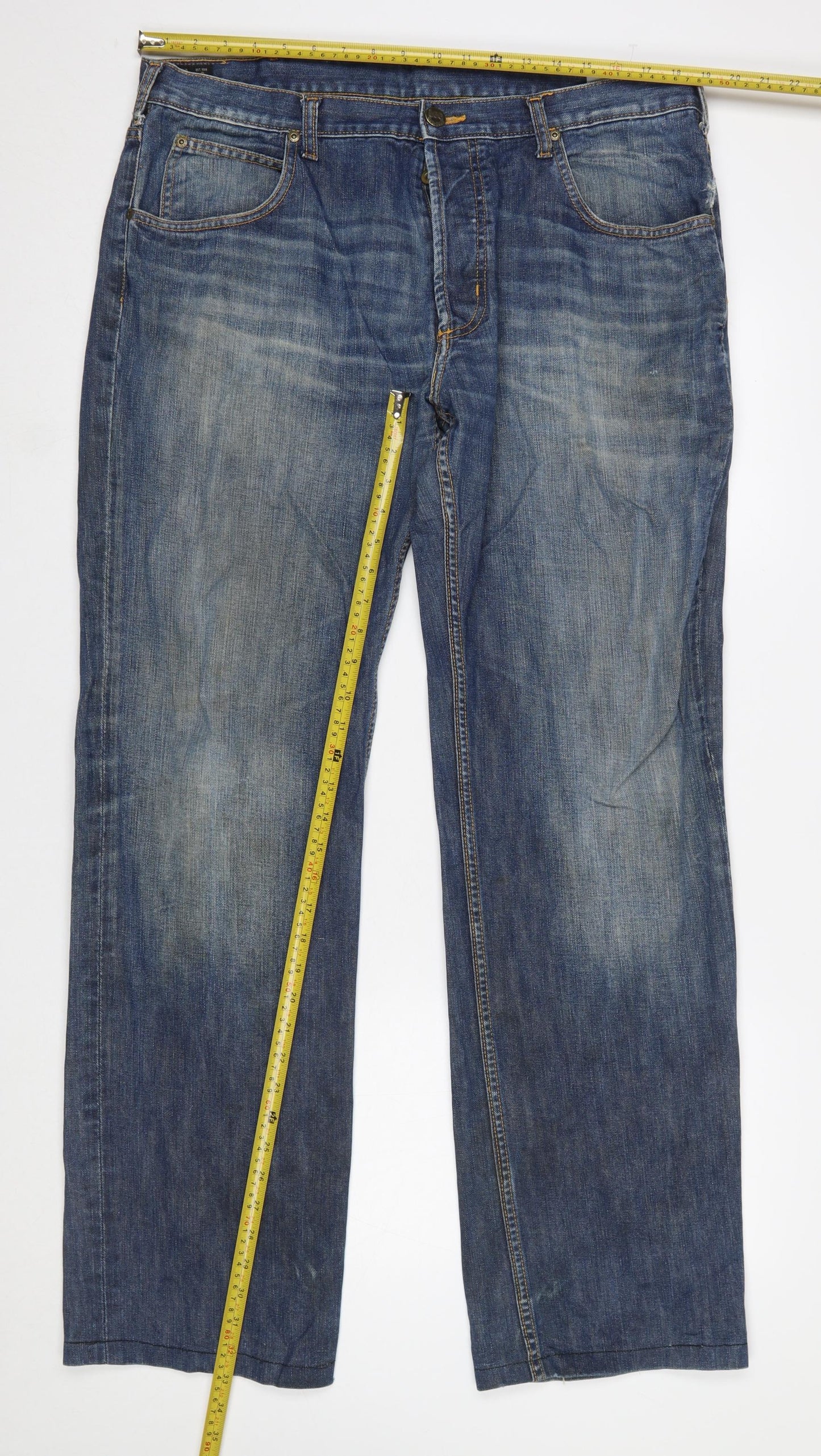 Lee Men's Blue Seattle Straight Denim Jeans W40 L36