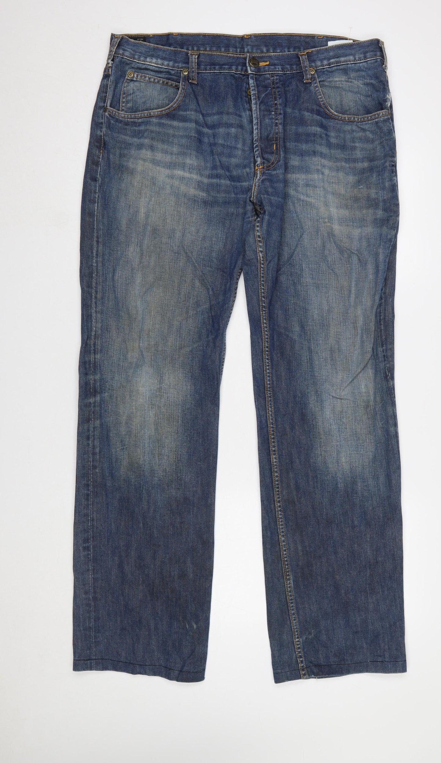 Lee Men's Blue Seattle Straight Denim Jeans W40 L36