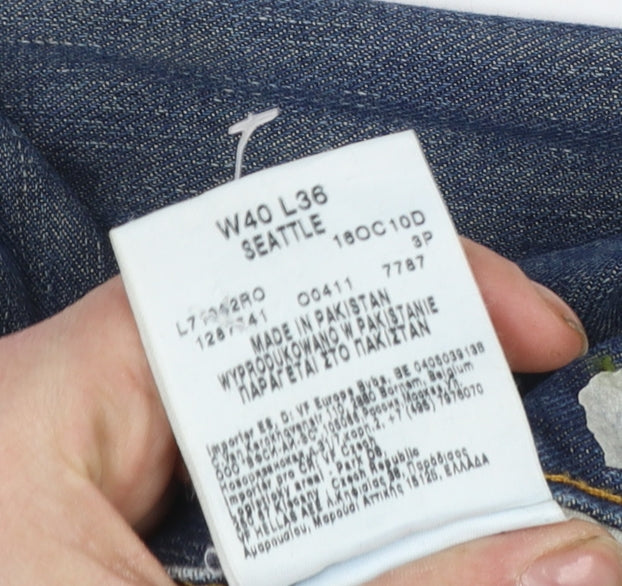 Lee Men's Blue Seattle Straight Denim Jeans W40 L36
