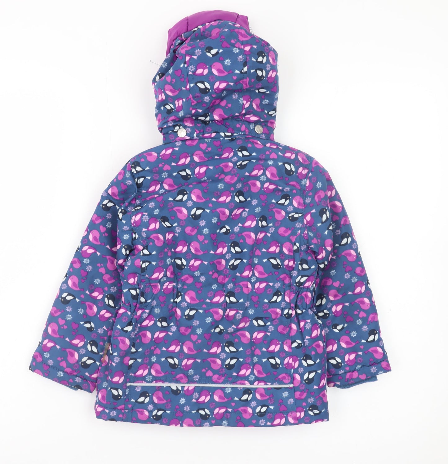 Name It Girls Blue Animal Print Hooded Puffer Jacket 2-3 Years