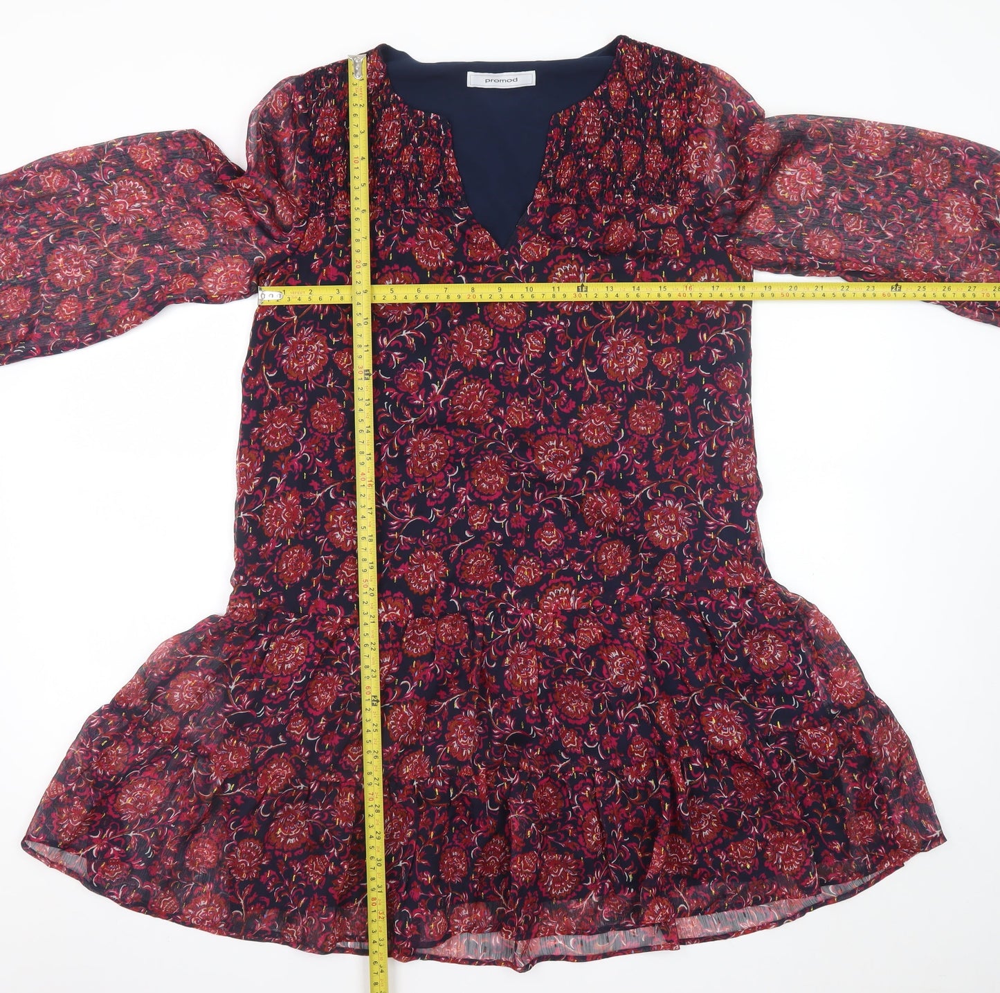 Promod Women's Multicoloured Floral A-Line Short Dress Size 10