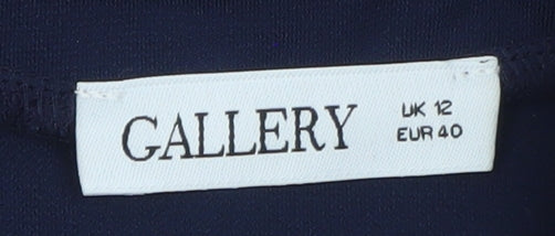 Gallery Women's Blue Ruffle Sleeveless Chiffon Blouse Size 12