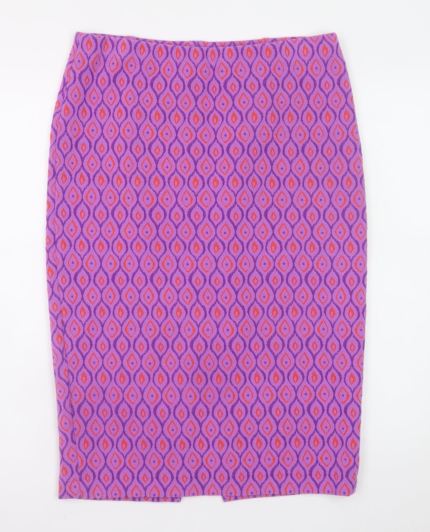 Savida Women’s Purple Geometric Pencil Skirt Size L Stretch Knit