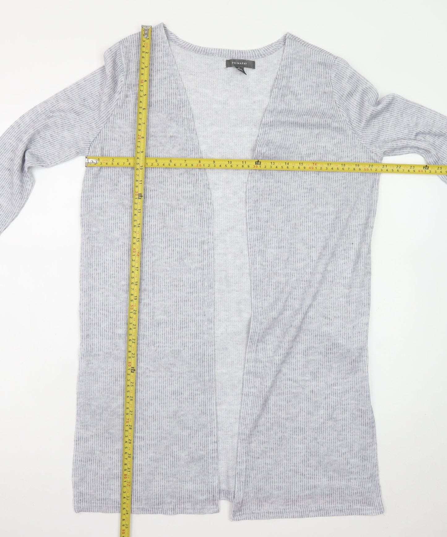 Primark Women’s Grey Longline Knit Cardigan Size S 10/12