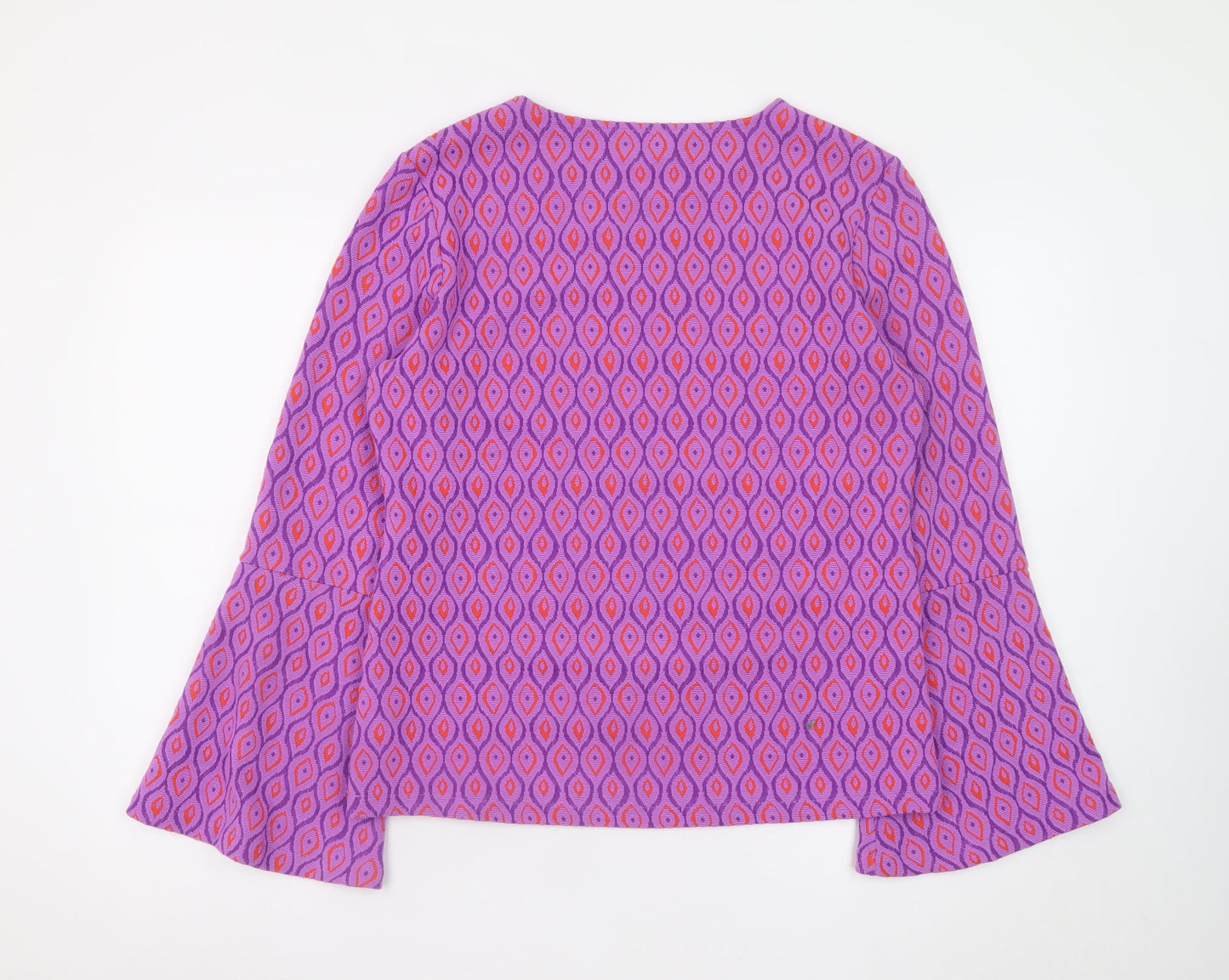 Savida Womens Purple Geometric Tunic Blouse Size 16