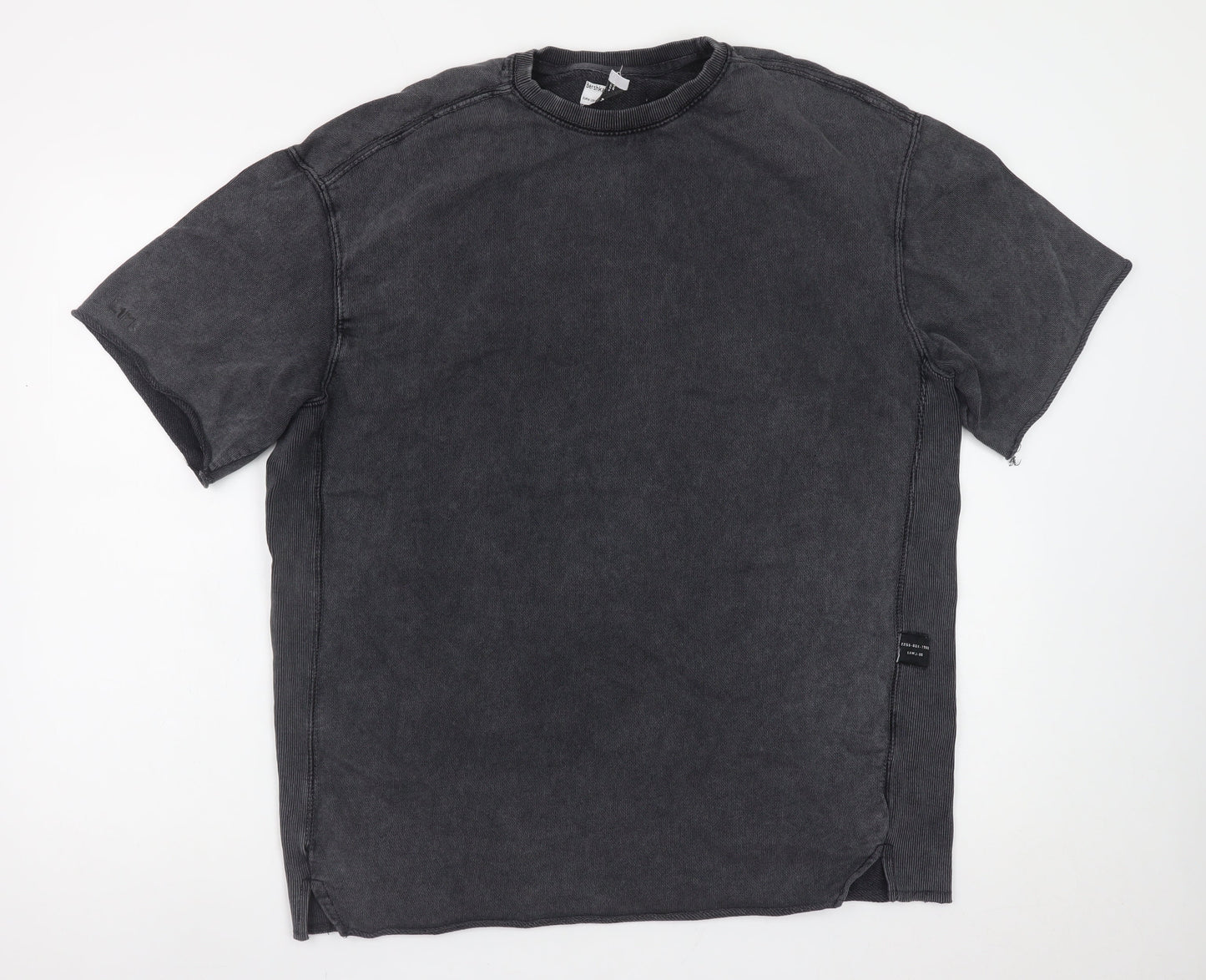 Bershka Women Black Medium Pullover Sweatshirt with Washed Finish
