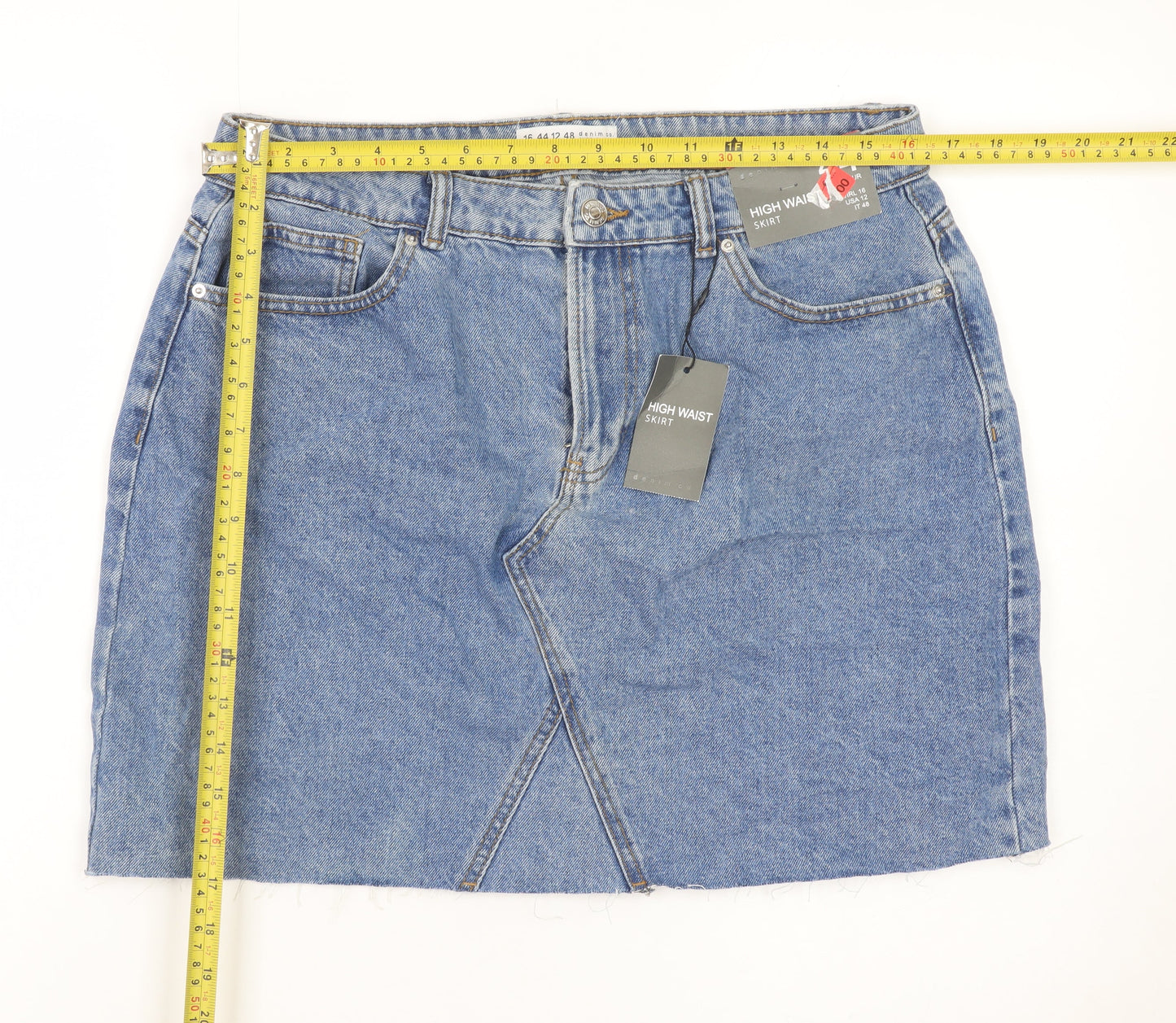 Denim Co Women Blue High Waist Denim Short Skirt Size 16