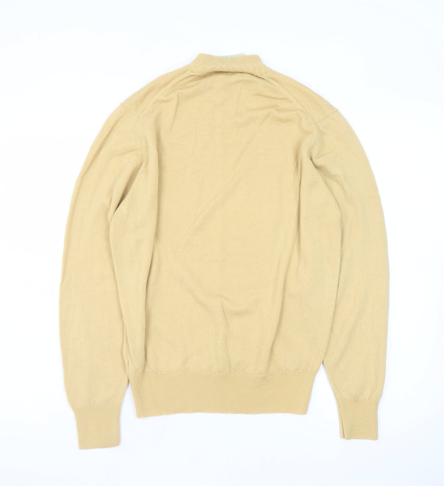 Castle of Ireland Men's Beige Wool Mock Neck Jumper Size S