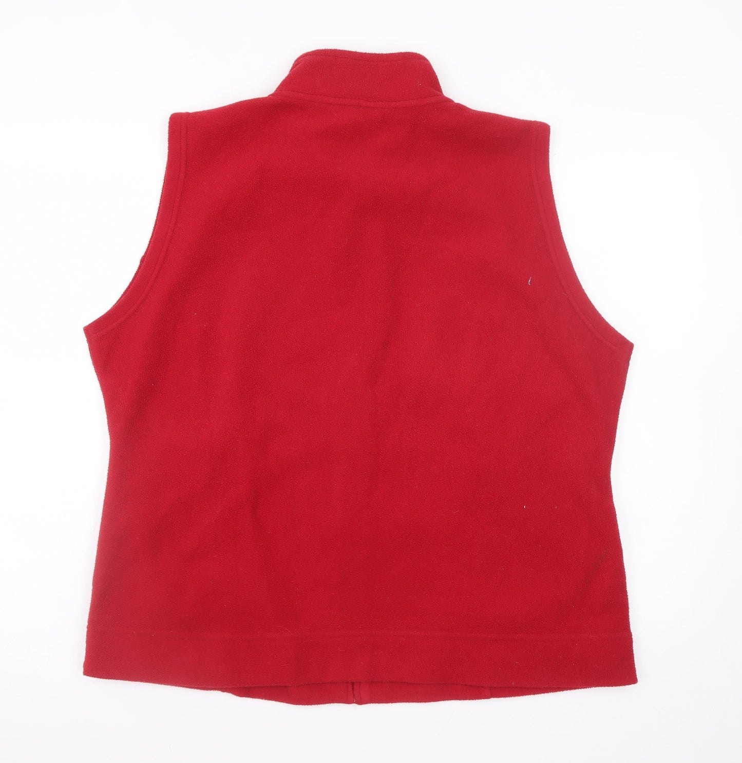 Isle Womens Red Fleece Zip Front Sleeveless Waistcoat Size 18