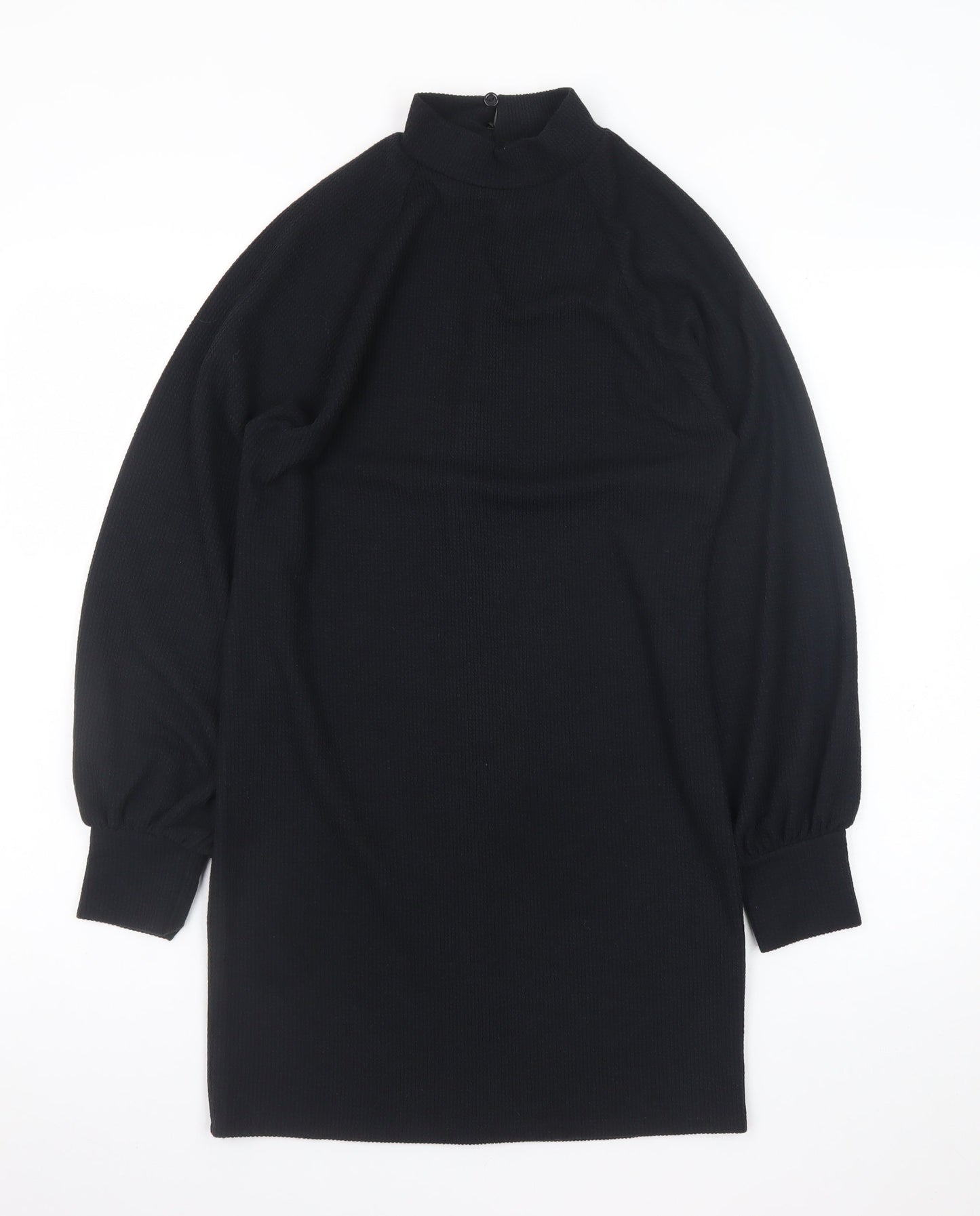 New Look Women's Black Size 8 Bodycon Knit High Neck Dress
