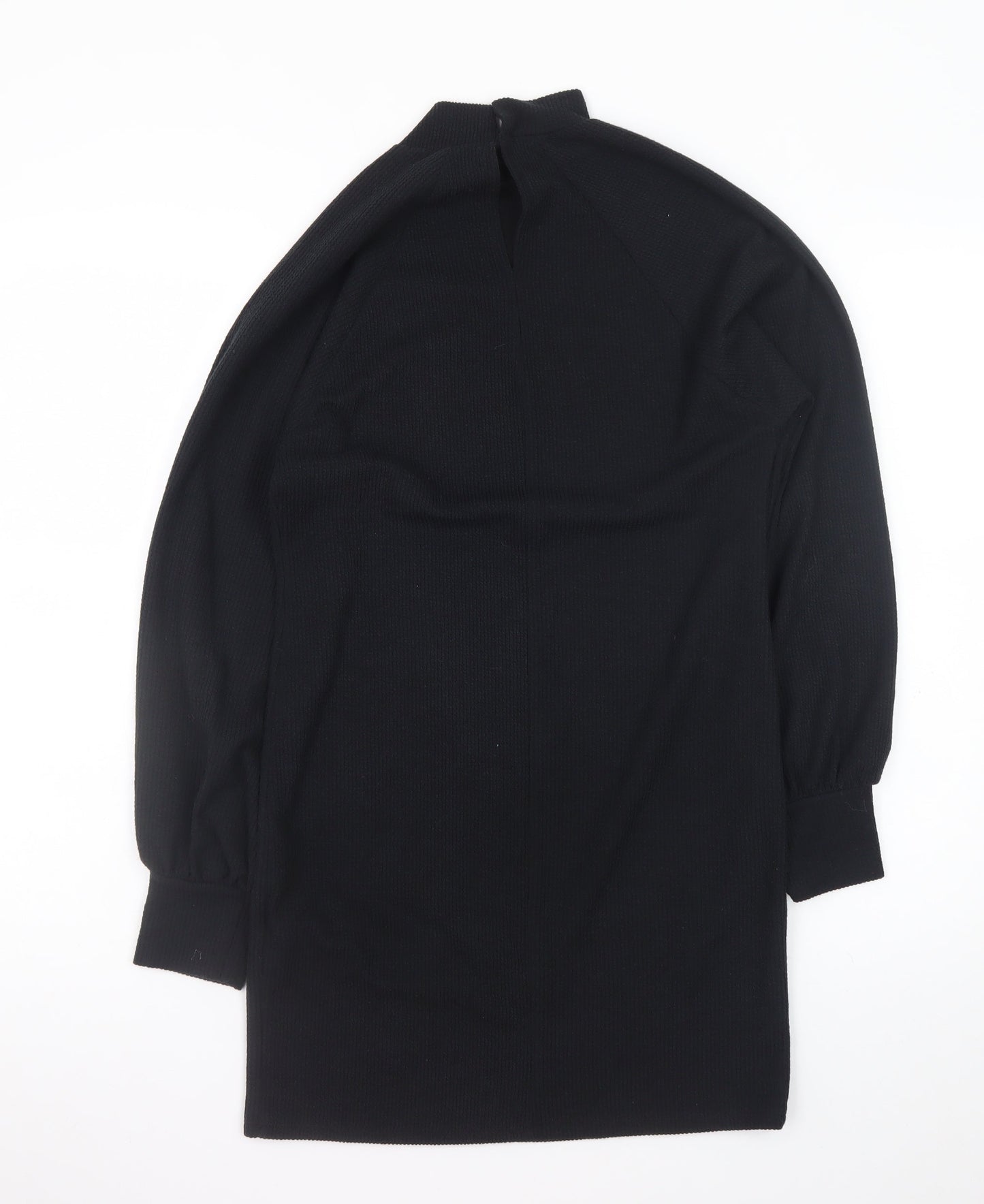New Look Women's Black Size 8 Bodycon Knit High Neck Dress
