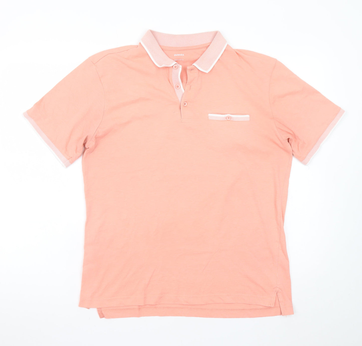 Dunnes Men's Pink Regular Fit Short Sleeve Polo Shirt M