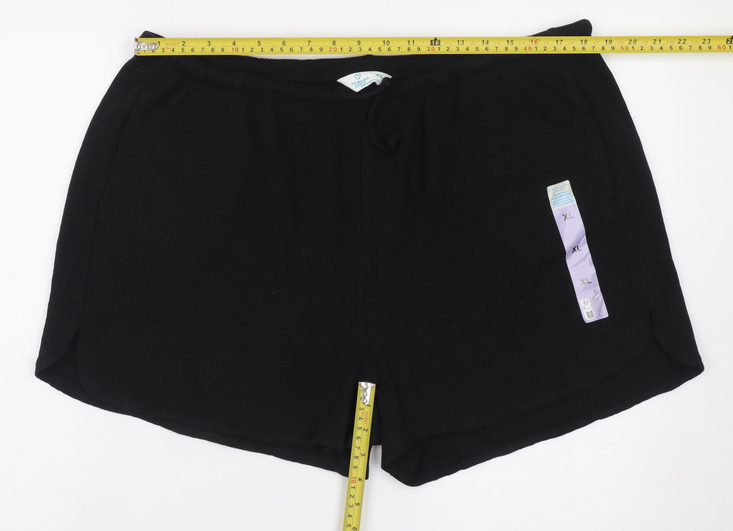 Primark Women’s Black XL Sweat Shorts Drawstring Comfort Fit