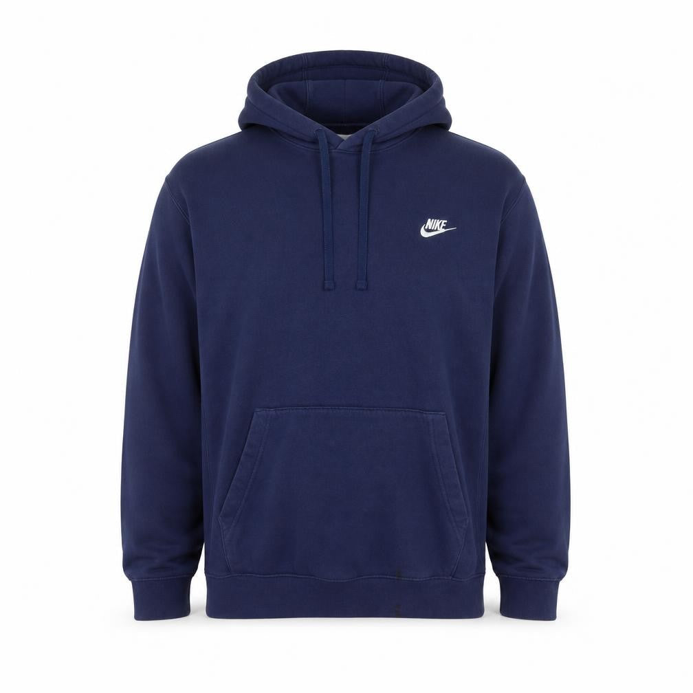 Nike Men's Blue Pullover Hoodie L Fleece Logo Sportswear