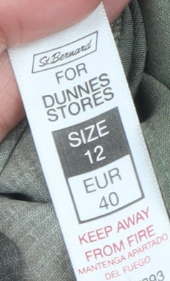 St. Bernard for Dunnes Stores Womens Green Floral Tie Tunic Blouse Size 12