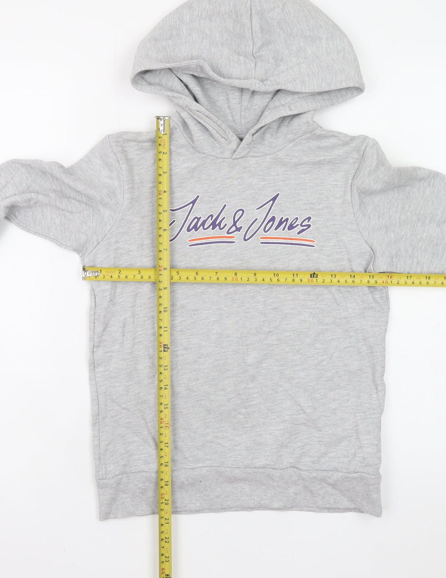 Jack & Jones Boys Grey Hoodie 152cm Cotton Blend Pullover