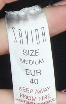 Savida Women Red & Black Houndstooth Jewel Crew Neck Jumper Size 12