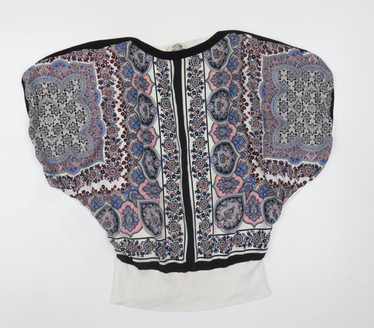 Oasis Women's Multicoloured Paisley Tunic Blouse S Bohemian Style