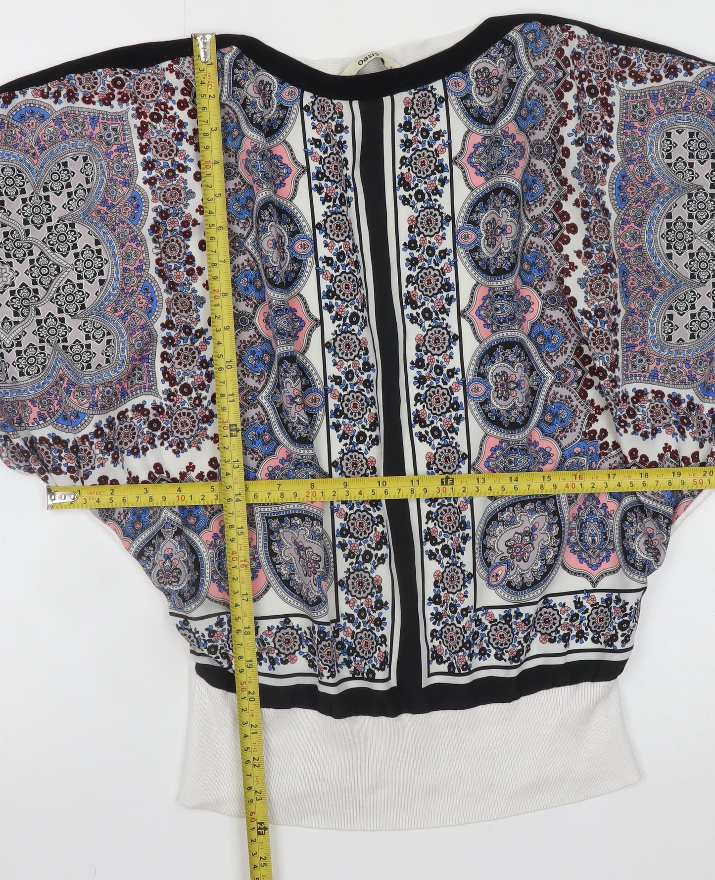 Oasis Women's Multicoloured Paisley Tunic Blouse S Bohemian Style