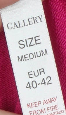 Brand and care label for Gallery Women’s Pink Ruffle Neck Long Sleeve jumper, size UK 12