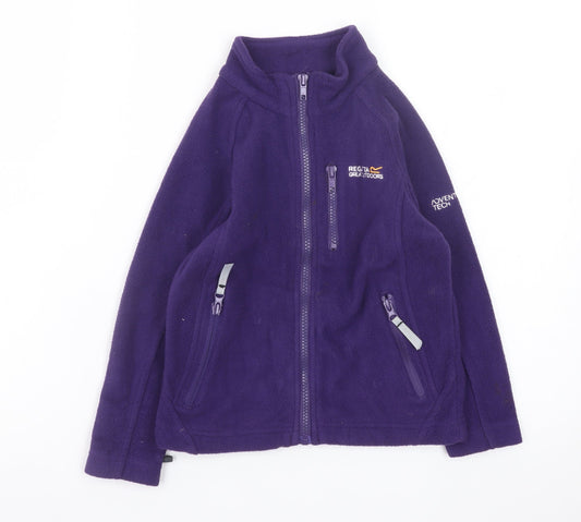 Regatta Girls Purple Fleece Full Zip Outdoor Jacket 3-4 Years
