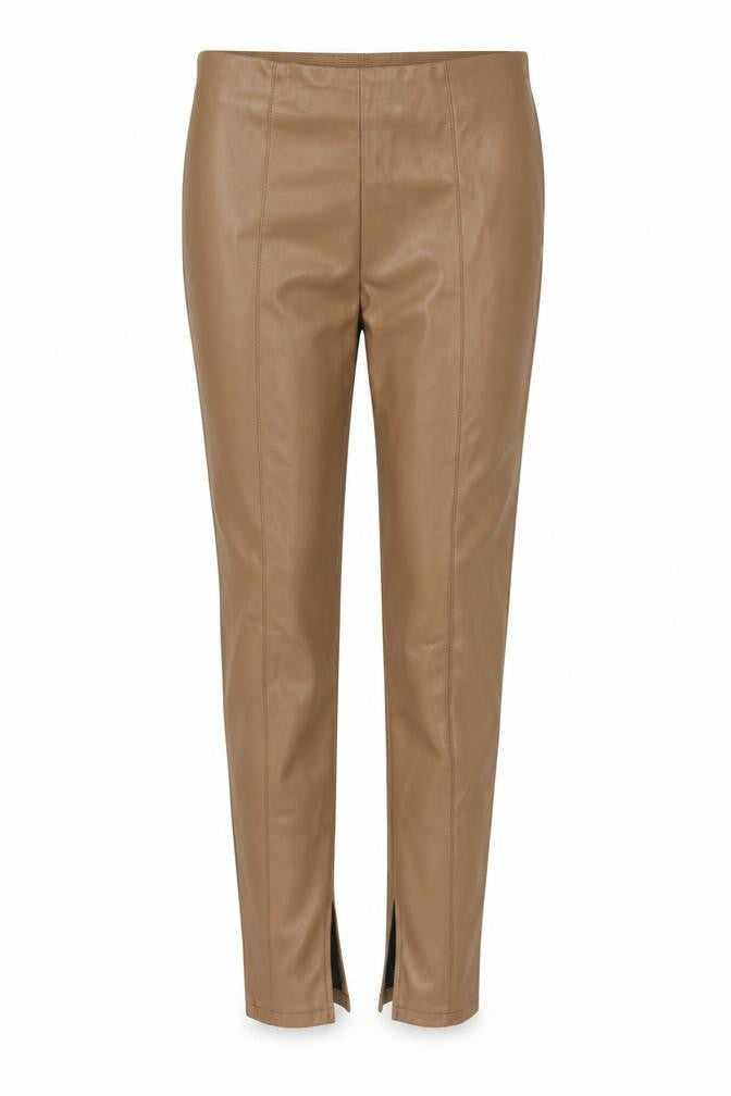 Vila Women’s Beige Faux Leather Skinny Leggings Size 6