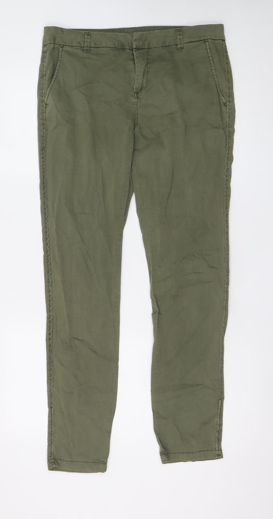 Vero Moda Unisex Green Cotton Chino Trousers M 32 Regular Fit