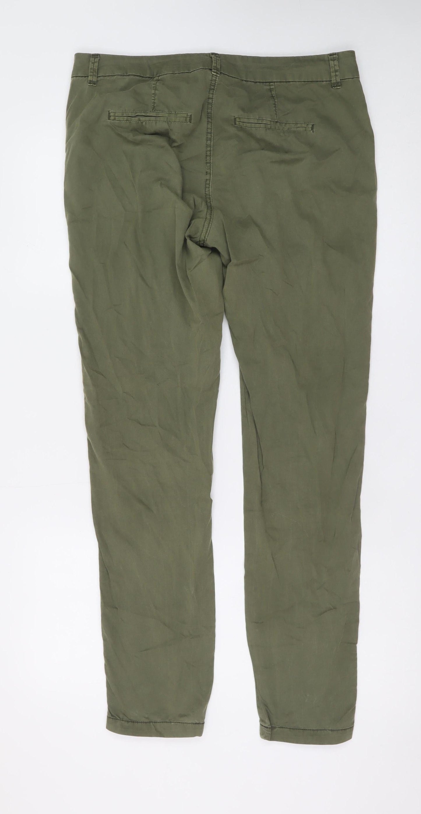 Vero Moda Unisex Green Cotton Chino Trousers M 32 Regular Fit