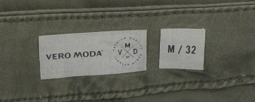 Vero Moda Unisex Green Cotton Chino Trousers M 32 Regular Fit
