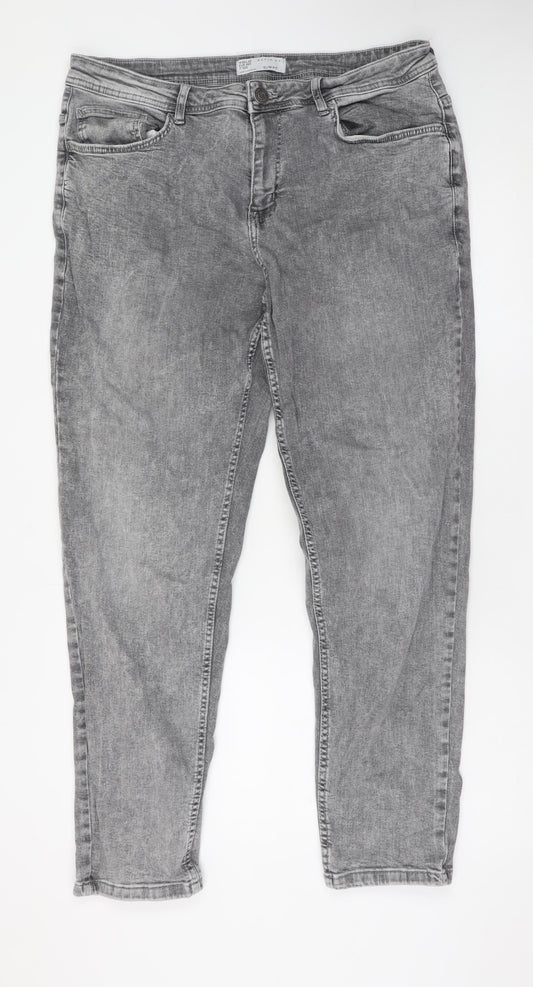Denim Co Men Grey Slim Fit Jeans W36 L30 Straight Denim
