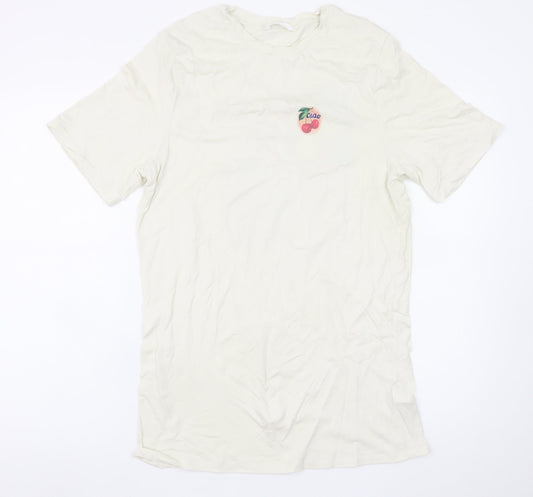 Marks and Spencer Men’s Ivory Graphic Print T-Shirt Small