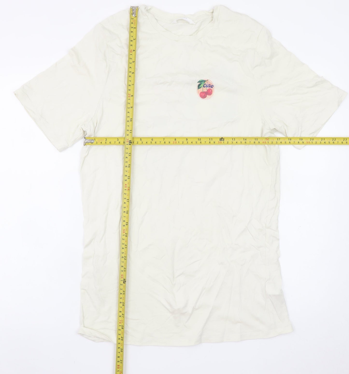 Marks and Spencer Men’s Ivory Graphic Print T-Shirt Small
