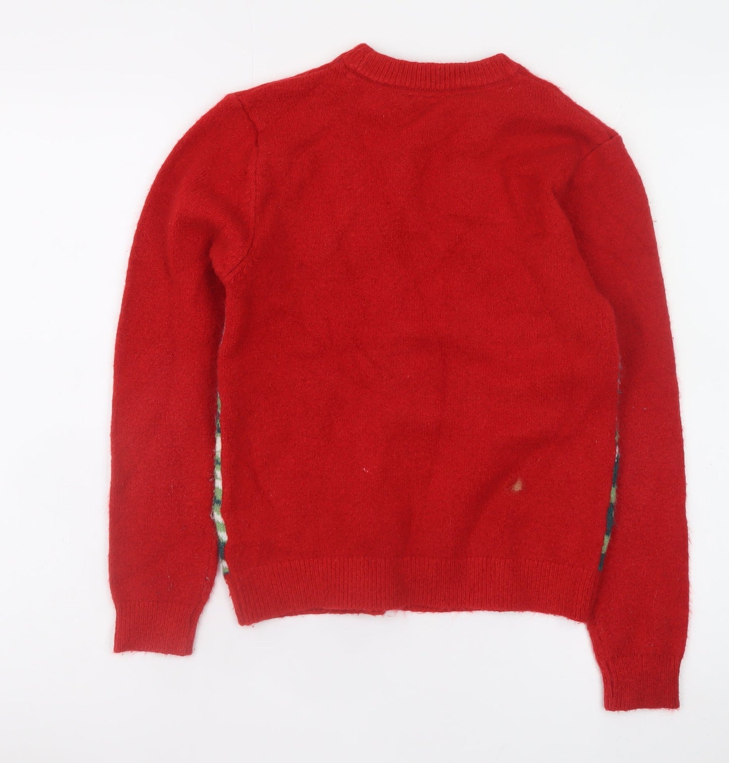 Marks and Spencer Boys Red Christmas Jumper 10-11 Years Just Chillin' Snowman Knit