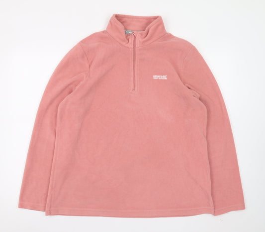 Regatta Women’s Pink Fleece Pullover Sweatshirt UK 18 1/4 Zip Polyester