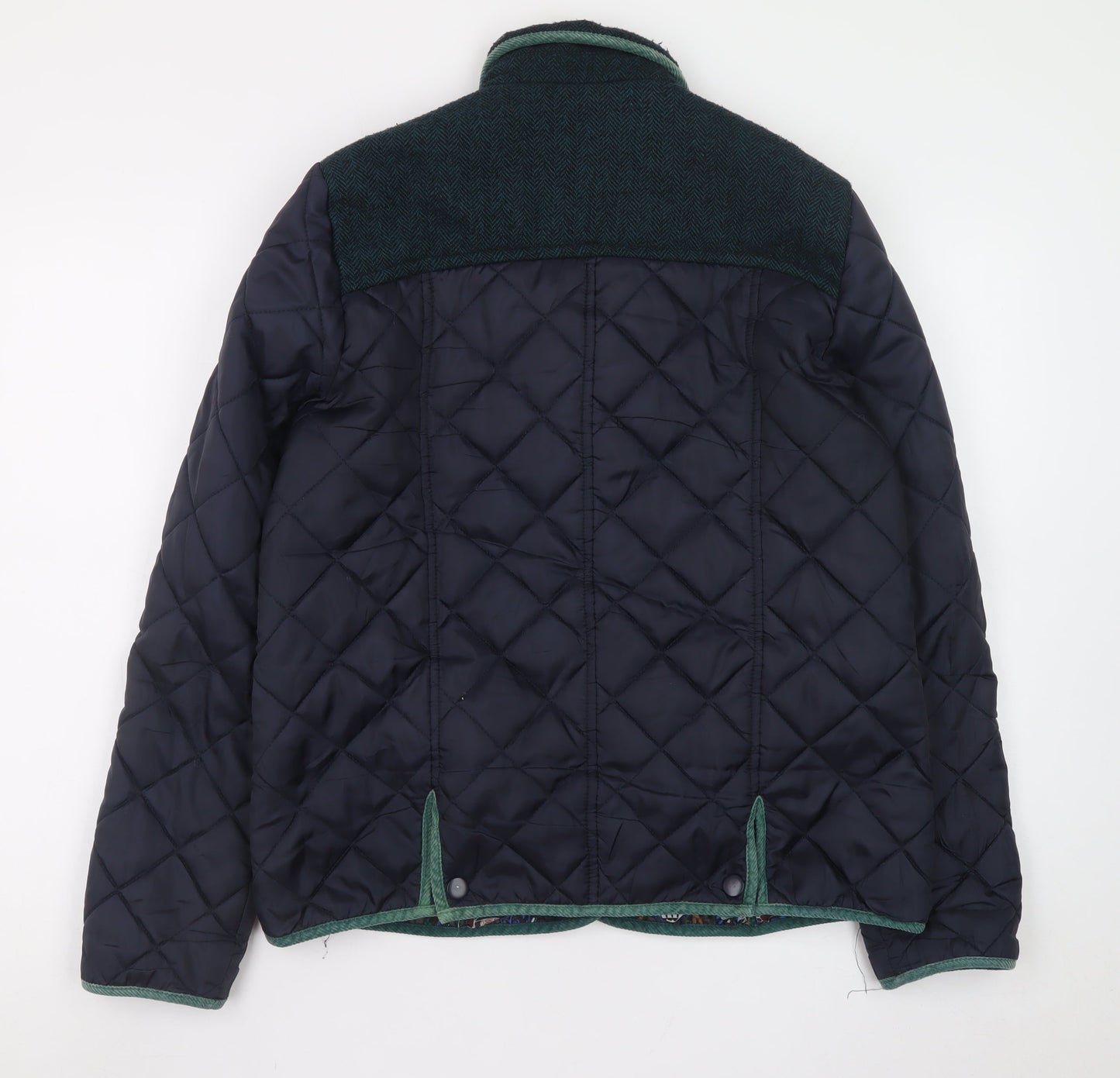 Next Women's Blue Quilted Mid-Length Jacket Size 14