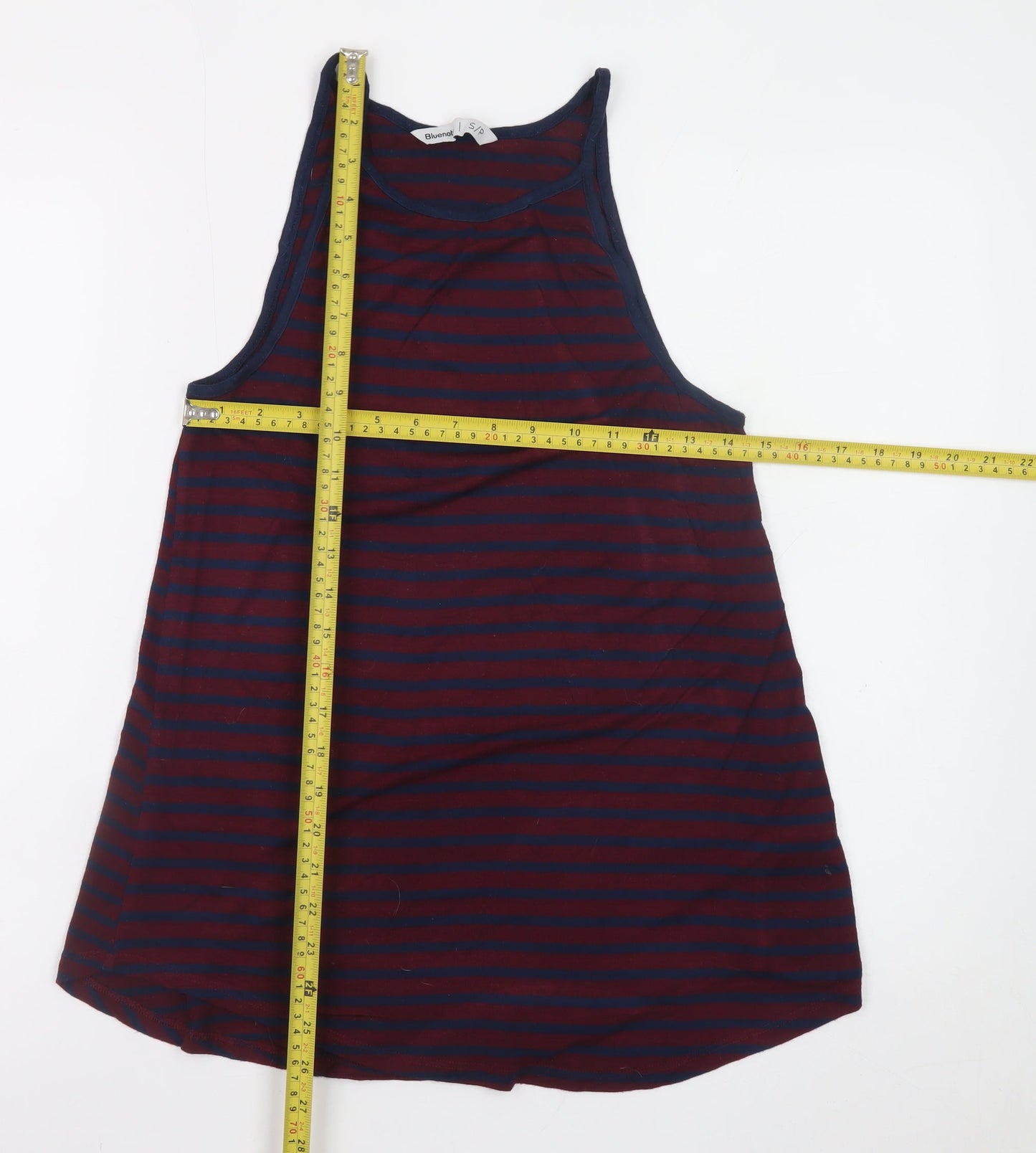 Bluenotes Women's Multicoloured Striped Tank Top S Jersey Cotton