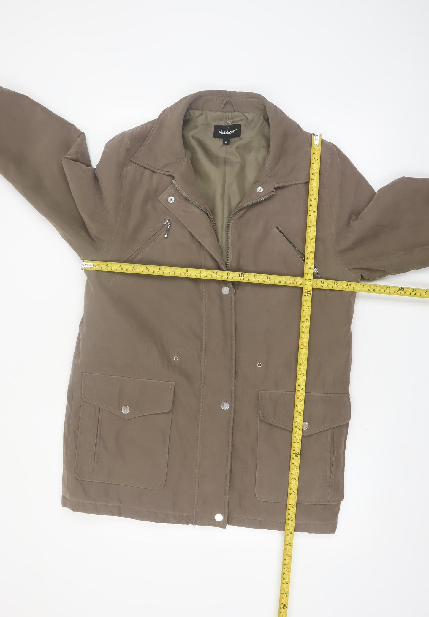 Wishwood Women Brown Size 12 Parka Jacket Mid-Length Lined