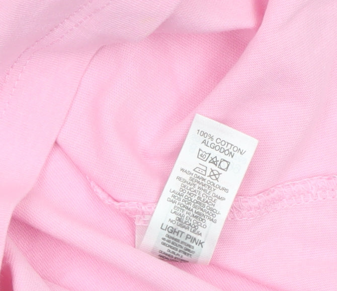 Dunnes Stores Womens Pink 'Italia' Relaxed Cotton T-Shirt Size 16