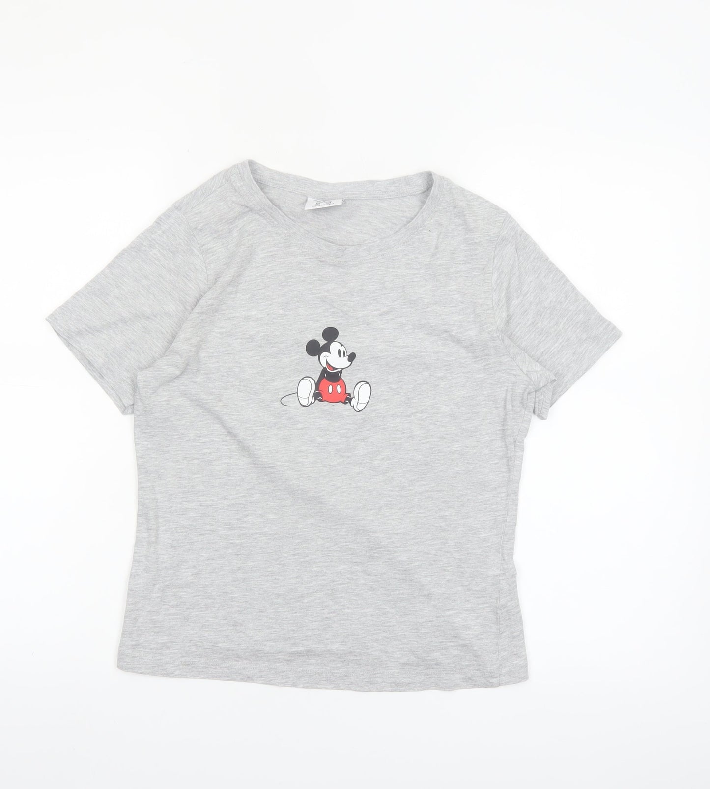 Primark Disney Women's Grey Mickey Mouse T-Shirt Size 12 Short Sleeve
