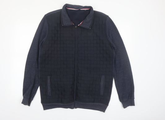 Pre End Men’s Blue Bomber Jacket M Cotton Blend Full Zip
