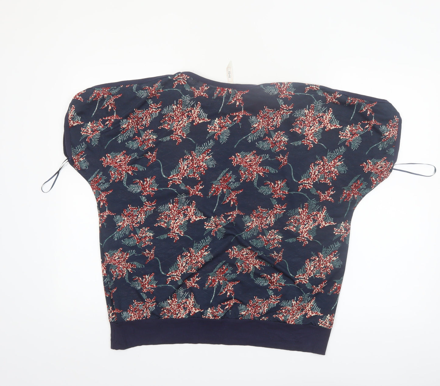 Stella Morgan Women's Blue Floral Short Sleeve Blouse Size 12