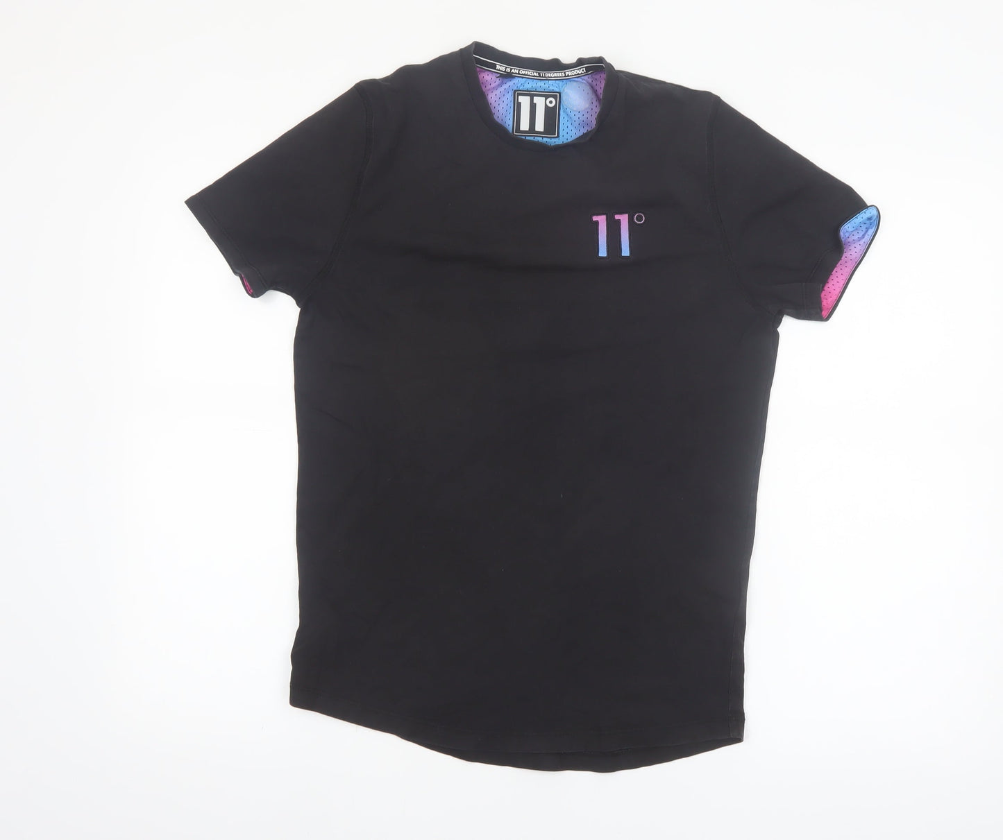 11 Degrees Men's Black XS Slim Fit Crew Neck T-Shirt