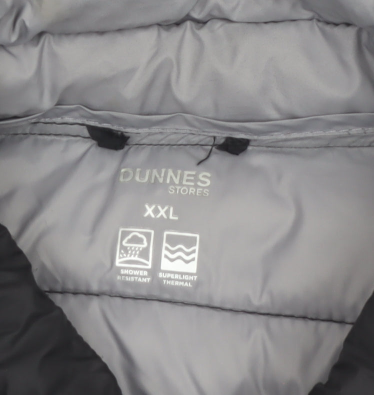 Dunnes Stores Men's Black 2XL Puffer Jacket Water Resistant