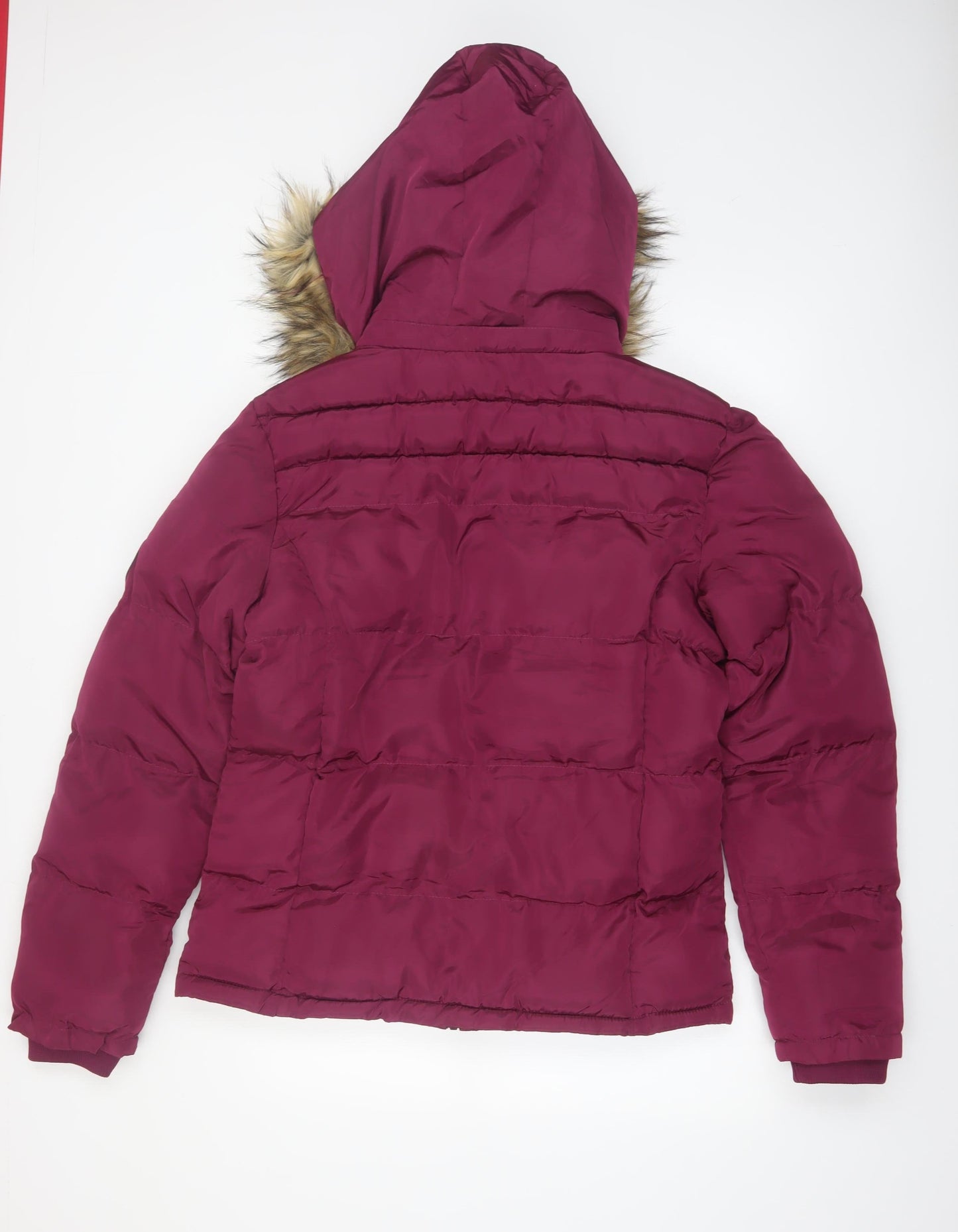 Lee Cooper Women’s Purple Puffer Jacket Size 14 Hooded Winter Coat