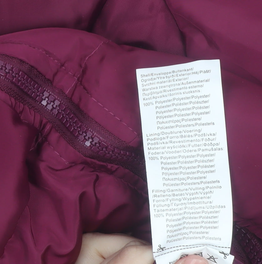 Lee Cooper Women’s Purple Puffer Jacket Size 14 Hooded Winter Coat