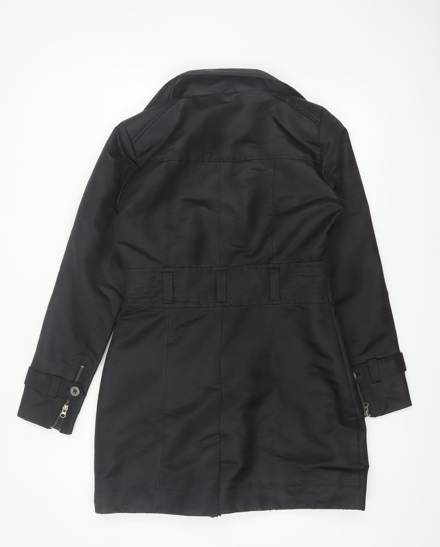 Philosophy Blues Original Women's Black Long Trench Coat Size 10
