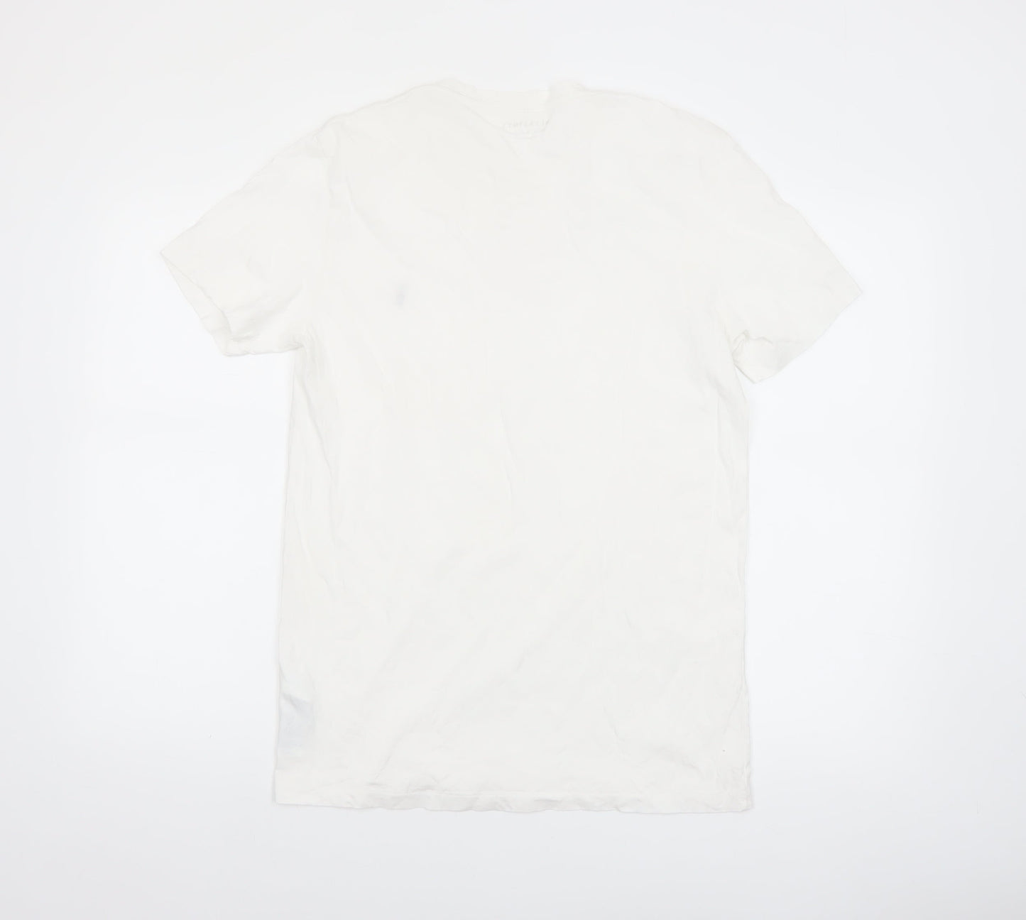 AllSaints Men's White Organic Cotton Crew Neck T-Shirt Size M