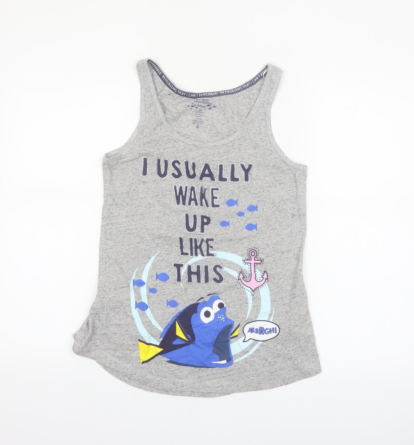 Disney Women’s Grey Finding Dory Cami Nightshirt Size 6 Sleeveless