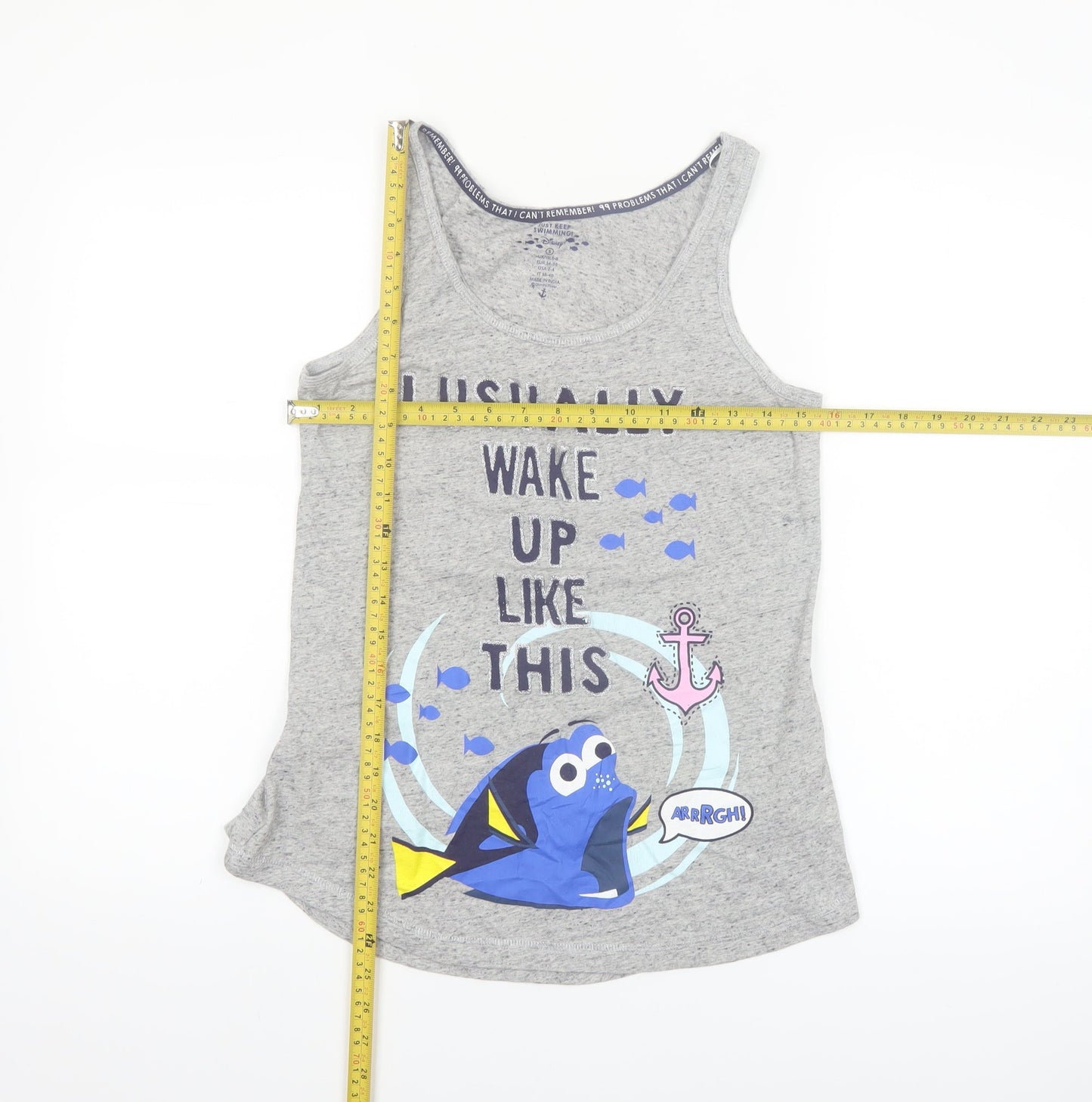 Disney Women’s Grey Finding Dory Cami Nightshirt Size 6 Sleeveless